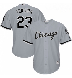 Mens Majestic Chicago White Sox 23 Robin Ventura Replica Grey Road Cool Base MLB Jersey