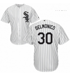 Mens Majestic Chicago White Sox 30 Nicky Delmonico Replica White Home Cool Base MLB Jersey 