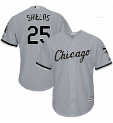 Mens Majestic Chicago White Sox 33 James Shields Replica Grey Road Cool Base MLB Jersey