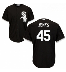 Mens Majestic Chicago White Sox 45 Bobby Jenks Replica Black Alternate Home Cool Base MLB Jersey