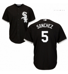 Mens Majestic Chicago White Sox 5 Yolmer Sanchez Replica Black Alternate Home Cool Base MLB Jersey 