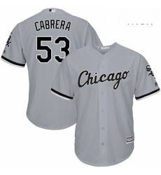 Mens Majestic Chicago White Sox 53 Melky Cabrera Replica Grey Road Cool Base MLB Jersey