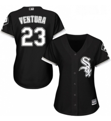 Womens Majestic Chicago White Sox 23 Robin Ventura Replica Black Alternate Home Cool Base MLB Jersey