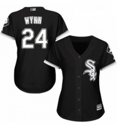 Womens Majestic Chicago White Sox 24 Early Wynn Authentic Black Alternate Home Cool Base MLB Jersey