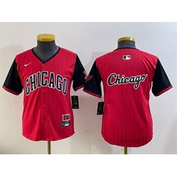 Youth Chicago White Sox Team Big Logo Red Black 2025 City Connect Limited Stitched Baseball Jersey 002