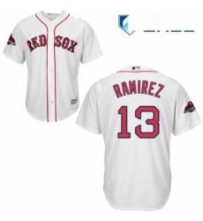 Youth Majestic Boston Red Sox 13 Hanley Ramirez Authentic White Home Cool Base 2018 World Series Champions MLB Jersey