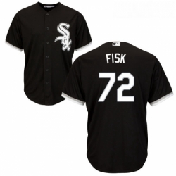 Youth Majestic Chicago White Sox 72 Carlton Fisk Authentic Black Alternate Home Cool Base MLB Jersey