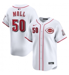 Men Cincinnati Reds Nike White Home Limited Custom Jersey Moll Sam 50 Men Cincinnati Reds Nike White Home Limited Custom Jersey Moll Sam 50
