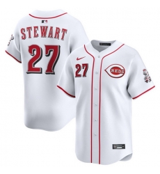 Men Cincinnati Reds Nike White Home Limited Custom Jersey Stewart Sal 27 Men Cincinnati Reds Nike White Home Limited Custom Jersey Stewart Sal 27