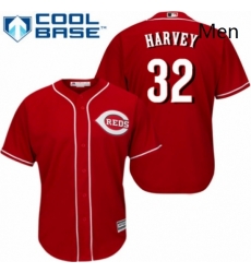 Mens Majestic Cincinnati Reds 32 Matt Harvey Replica Red Alternate Cool Base MLB Jersey 