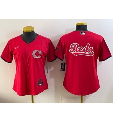 Women Cincinnati Reds Team Big Logo Red 2026 City Connect Stadium Stitched Baseball Jersey  