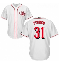 Youth Majestic Cincinnati Reds 31 Drew Storen Authentic White Home Cool Base MLB Jersey