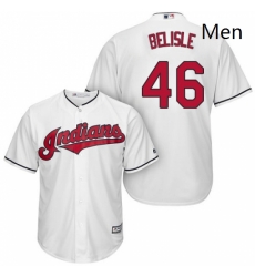 Mens Majestic Cleveland Indians 46 Matt Belisle Replica White Home Cool Base MLB Jersey 