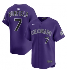 Men Colorado Rockies Nike Purple Alternate Limited Jersey Rumfield TJ 7