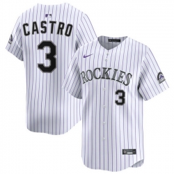 Men Colorado Rockies Nike White Alternate Limited Jersey Castro Willi 3