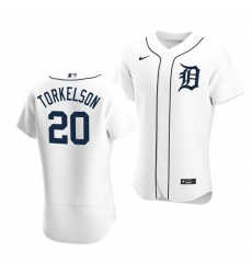 Men Detroit Tigers 20 Spencer Torkelson White Flex Base Stitched jersey