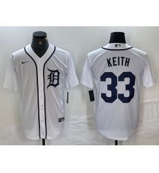 Men Detroit Tigers 33 Colt Keith White 2024 Home Limited Stitched Baseball Jersey Men Detroit Tigers 33 Colt Keith White 2024 Home Limited Stitched Baseball Jersey