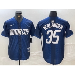 Men Detroit Tigers 35 Justin Verlander 2024 Navy City Connect Cool Base Limited jerseys 1