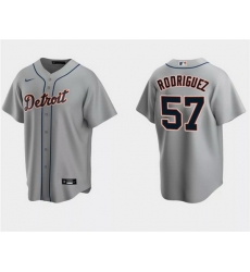 Men Detroit Tigers 57 Eduardo Rodriguez Grey Cool Base Stitched Jersey