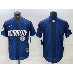 Men Detroit Tigers Team Big Logo 2024 Navy City Connect Cool Base Limited Stitched Jerseys 3