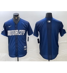 Men Detroit Tigers Team Big Logo 2024 Navy City Connect Cool Base Limited Stitched Jerseys 4