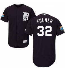 Mens Majestic Detroit Tigers 32 Michael Fulmer Navy Blue Flexbase Authentic Collection MLB Jersey