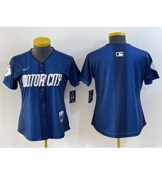 Women Detroit Tigers Blank 2024 Navy City Connect Cool Base Limited Stitched Baseball Jersey