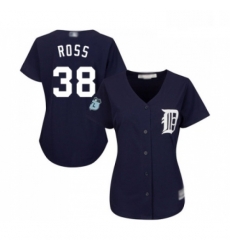 Womens Detroit Tigers 38 Tyson Ross Replica Navy Blue Alternate Cool Base Baseball Jersey 