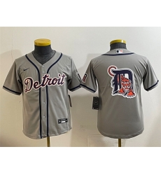 Youth Detroit Tigers Team Big Logo Grey Cool Base Stitched Baseball Jersey Youth Detroit Tigers Team Big Logo Grey Cool Base Stitched Baseball Jersey