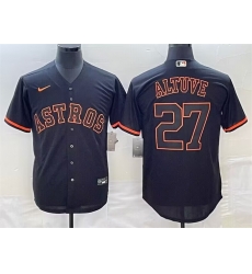 Men Houston Astros 27 Jose Altuve Black Cool Base Stitched Jersey