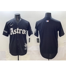 Men Houston Astros Blank Black Gothic  27Houston Born Barrio Raised 27 Limited Stitched Baseball Jersey