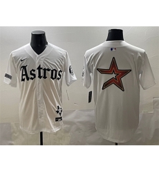 Men Houston Astros Team Big Logo White Gothic  27Houston Born Barrio Raised 27 Limited Stitched Baseball Jersey 003