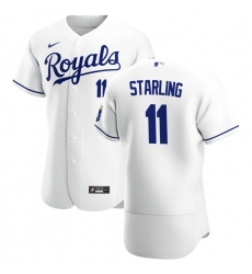 Men Kansas City Royals 11 Bubba Starling Men Nike White Home 2020 Flex Base Player MLB Jersey