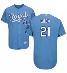 Mens Majestic Kansas City Royals 21 Lucas Duda Light Blue Alternate Flex Base Authentic Collection MLB Jersey