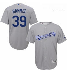 Mens Majestic Kansas City Royals 39 Jason Hammel Replica Grey Road Cool Base MLB Jersey