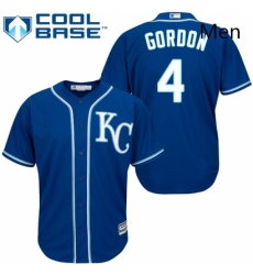 Mens Majestic Kansas City Royals 4 Alex Gordon Replica Blue Alternate 2 Cool Base MLB Jersey