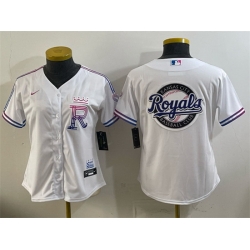 Women Kansas City Royals Team Big Logo White 2026 City Connect Stadium Stitched Baseball Jersey   001