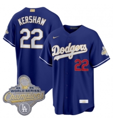 Men Los Angeles Dodgers 22 Clayton Kershaw Royal 2026 Alternate Gold Collection Stadium Stitched Baseball Jersey Men Los Angeles Dodgers 22 Clayton Kershaw Royal 2026 Alternate Gold Collection Stadium Stitched Baseball Jersey
