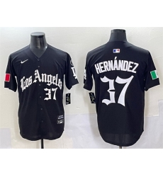 Men Los Angeles Dodgers 37 Teoscar Hernandez Black 2025 LA Gothic Style With Fernando Patch Vapor Premier Limited Stitched Baseball Jersey Men Los Angeles Dodgers 37 Teoscar Hernandez Black 2025 LA Gothic Style With Fernando Patch Vapor Premier Limited Stitched Baseball Jersey