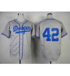 Men Los Angeles Dodgers #42 Jackie Robinson Gray Stitched Road Jersey