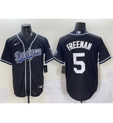 Men Los Angeles Dodgers 5 Freddie Freeman Black Fashion Stitched Baseball Jersey Men Los Angeles Dodgers 5 Freddie Freeman Black Fashion Stitched Baseball Jersey