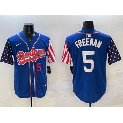 Men Los Angeles Dodgers 5 Freddie Freeman Royal Limited Stitched Baseball Jersey