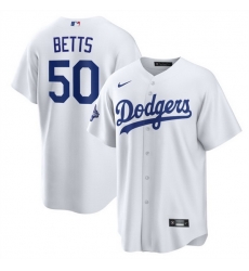 Men Los Angeles Dodgers 50 Mookie Betts White 2025 World Series Champions Patch Cool Base Stitched Baseball Jersey Men Los Angeles Dodgers 50 Mookie Betts White 2025 World Series Champions Patch Cool Base Stitched Baseball Jersey