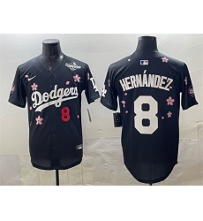 Men Los Angeles Dodgers 8 Enrique Hernandez Black 2025 World Series Patch Tokyo Series Limited Stitched Baseball Jersey Men Los Angeles Dodgers 8 Enrique Hernandez Black 2025 World Series Patch Tokyo Series Limited Stitched Baseball Jersey