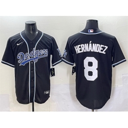 Men Los Angeles Dodgers 8 Enrique Hernandez Black Fashion Stitched Baseball Jersey