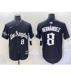 Men Los Angeles Dodgers 8 Enrique Hernandez Black Mexico 2025 LA Gothic Style With 2024 World Series Champions Patch Vapor Premier Limited Stitched Basebal Men Los Angeles Dodgers 8 Enrique Hernandez Black Mexico 2025 LA Gothic Style With 2024 World Series Champions Patch Vapor Premier Limited Stitched Basebal