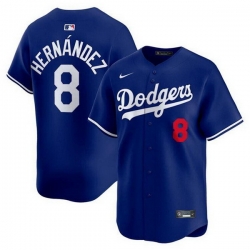 Men Los Angeles Dodgers 8 Enrique Hernandez Royal Limited Stitched Baseball Jersey