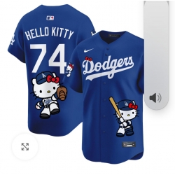 Men Los Angeles Dodgers Hello Kitty Baseball Jersey Blue