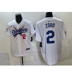 Men Los Angeles Dodgers x One Piece  2 Zoro White Vapor Premier Limited Stitched Baseball Jersey