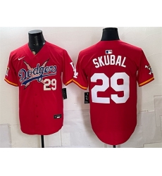 Men Los Angeles Dodgers x One Piece  29 Tarik Skubal Red Vapor Premier Limited Stitched Baseball Jersey